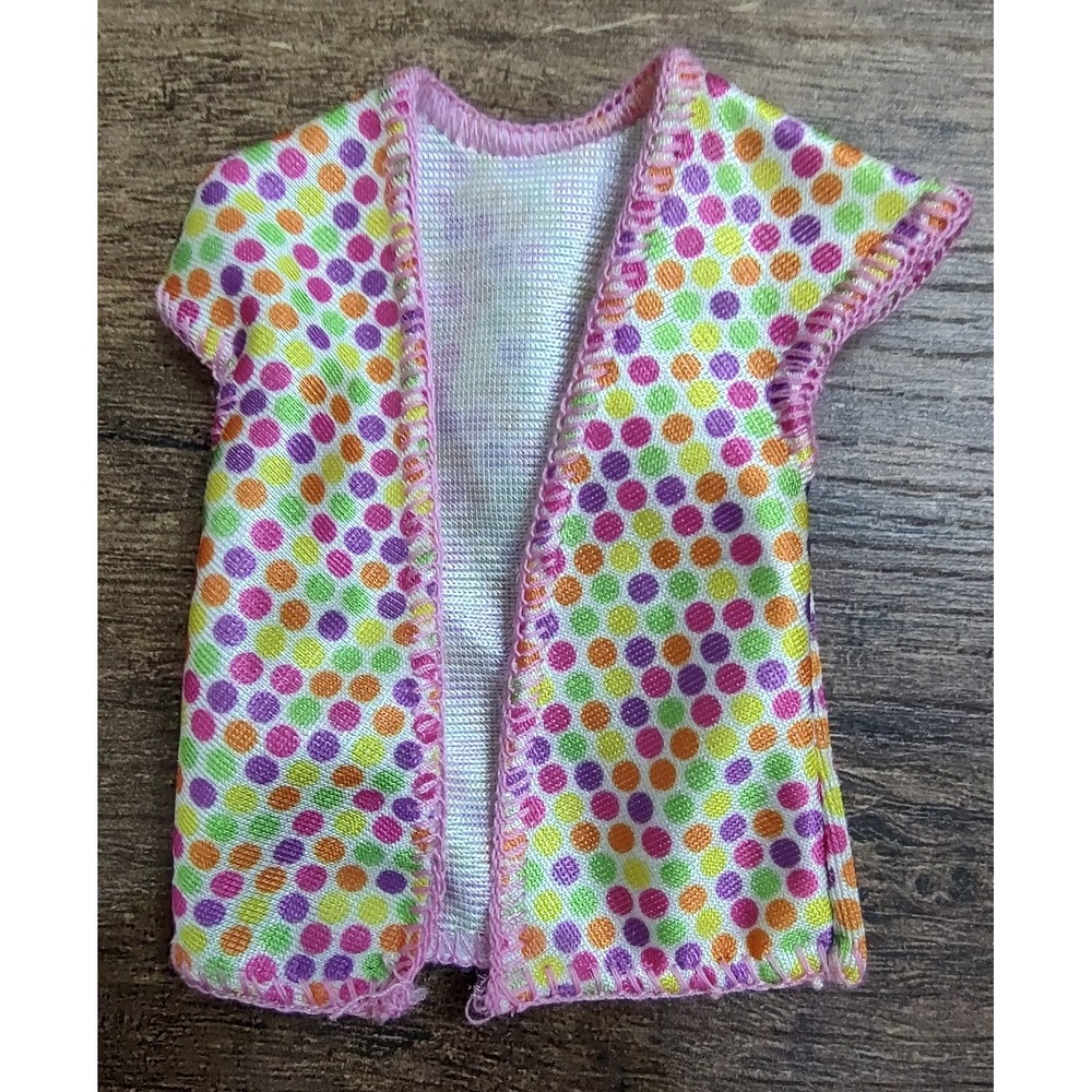 Fashion Doll Polkadot Shirt Open Front Top Multicolor Vest Pink Purple Yellow